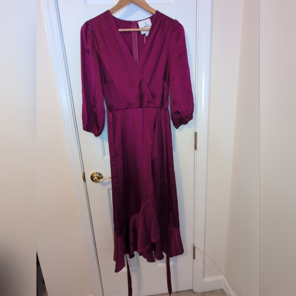 Sam Edelman Long Sleeve Magenta Dress 4 NWOT